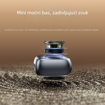Yesido Prijenosni vanjski Bluetooth zvučnik sa subwooferom, Bluetooth 5.3, frekvencijski raspon 60 Hz–15 kHz, snaga 5 W, domet do 10 m, 52 mm zvučnik + CD dijafragma