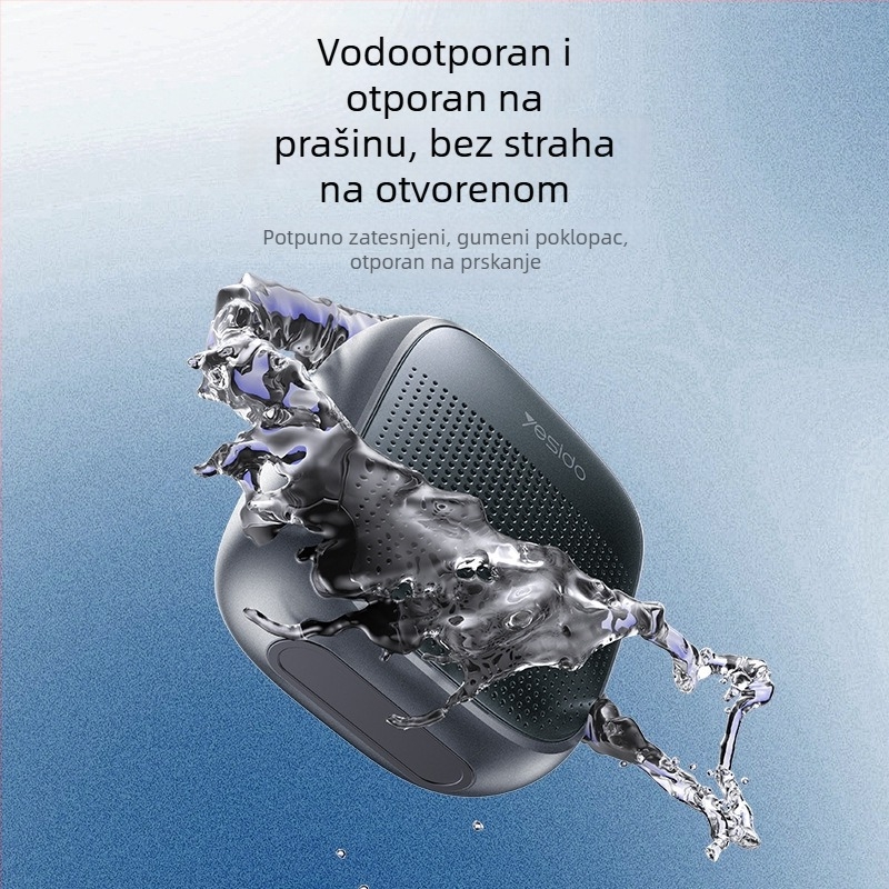 Yesido Prijenosni vanjski Bluetooth zvučnik sa subwooferom, Bluetooth 5.3, frekvencijski raspon 60 Hz–15 kHz, snaga 5 W, domet do 10 m, 52 mm zvučnik + CD dijafragma