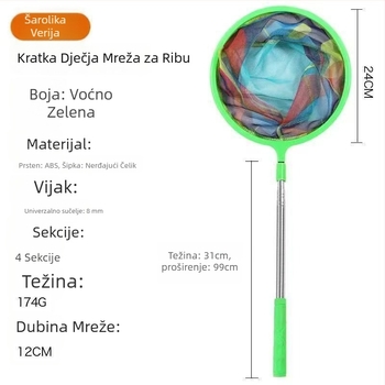 Runshuo Dječja sklopiva mreža za ribolov za hvatanje malih riba, škampi, leptira i dragonflies