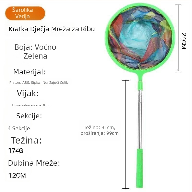 Runshuo Dječja sklopiva mreža za ribolov za hvatanje malih riba, škampi, leptira i dragonflies