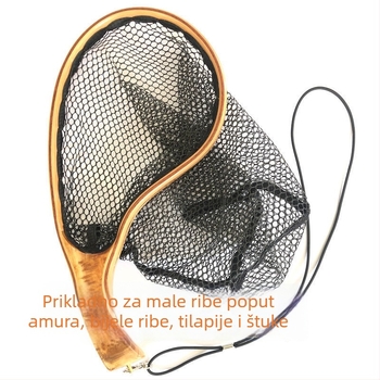 Prijenosna mreža za ribolov malih riba s sitnim okom — karbonski materijal, pogodna za potok i fly fishing