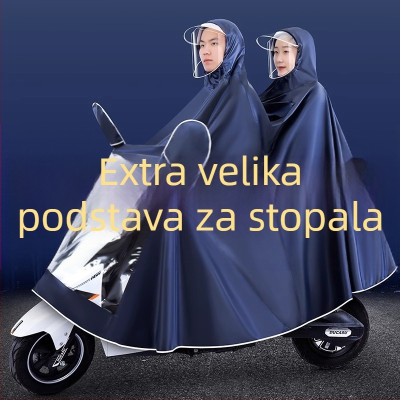 Dvije osobe kišni pončo za motocikl/električno auto, dugačak, Oxford platno, PVC vodootporni sloj, ispis logotipa