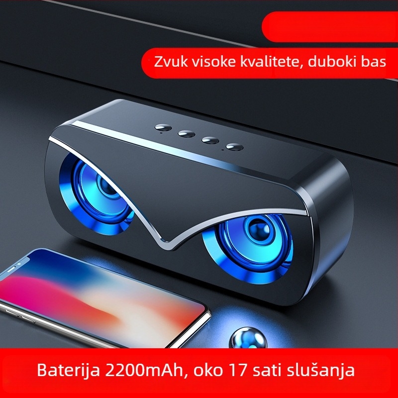 Bluetooth zvučnik otporan na vodu, podrška TF kartice 32GB, Bluetooth 5.0, 8 sati reprodukcije, dvostruki zvučnici