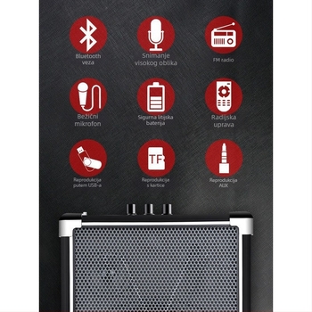 Bluetooth zvučnik Q70bt — prijenosni, visoke snage, utor za karticu i USB, za vanjsku uporabu (SNR ≥75 dB)