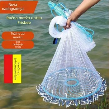 Frizbi-stil ribolovna mreža za ručno bacanje s automatskim oslobađanjem — Porijeklo: Novi Zeland; Marka: Drugo; Materijal: vidi detalje