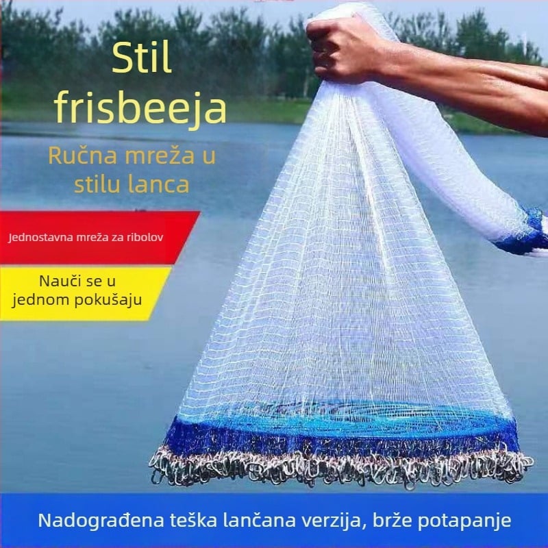 Frizbi-stil ribolovna mreža za ručno bacanje s automatskim oslobađanjem — Porijeklo: Novi Zeland; Marka: Drugo; Materijal: vidi detalje