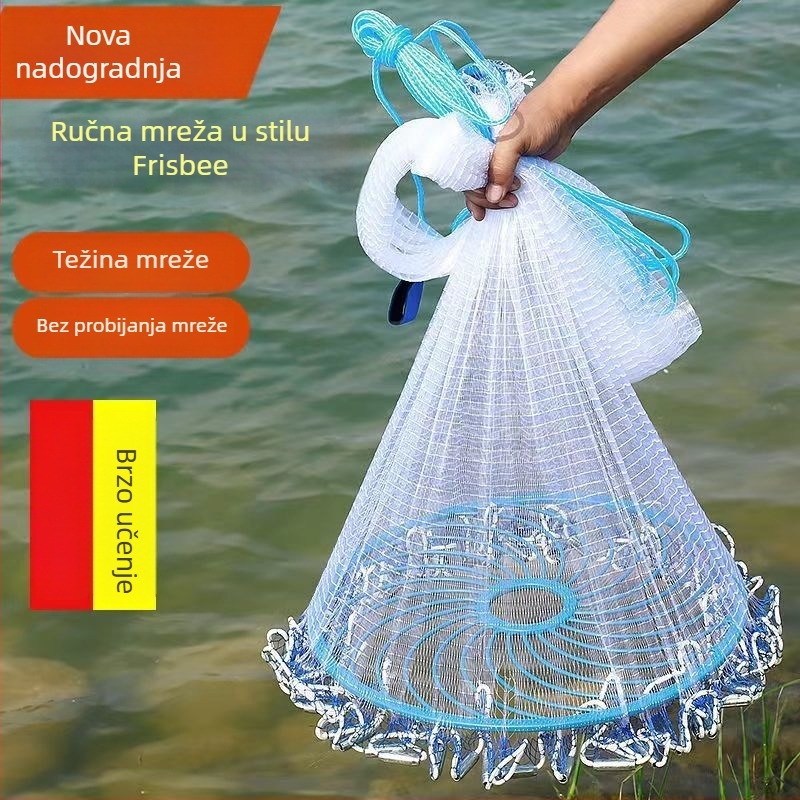 Frizbi-stil ribolovna mreža za ručno bacanje s automatskim oslobađanjem — Porijeklo: Novi Zeland; Marka: Drugo; Materijal: vidi detalje