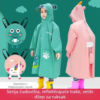 Dječji kišni pončo s dinosaurusom, crtani stil