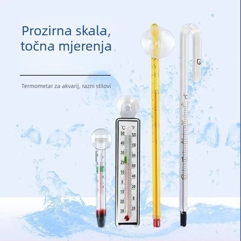 Termometar za akvarij – staklena štapić, plutajući dizajn s kukom, mjerenje temperature vode u realnom vremenu