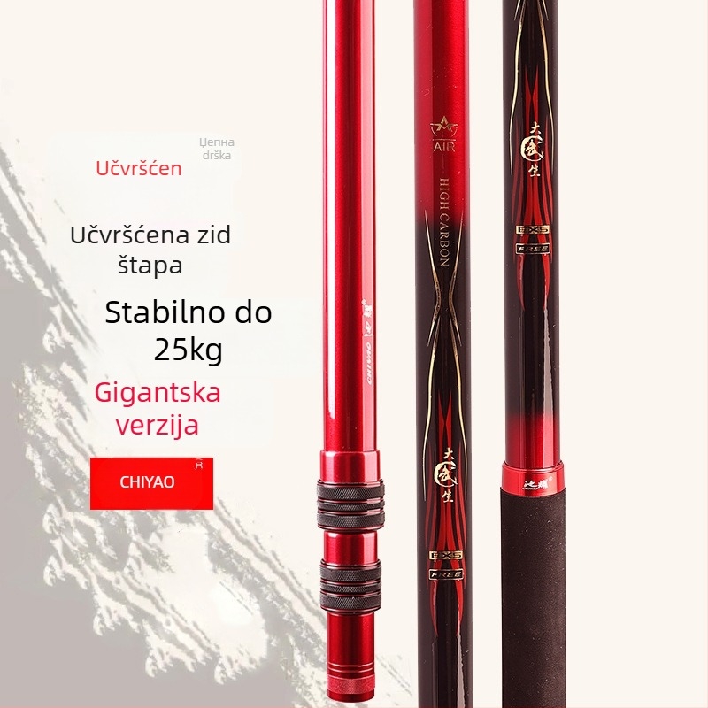 Karbonska štapa za mrežu za ribolov, teleskopska, 2-djelna konstrukcija, ultra lagana i čvrsta, 320 g