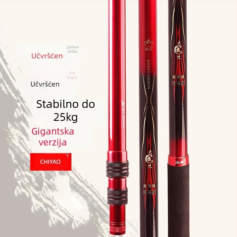 Karbonska štapa za mrežu za ribolov, teleskopska, 2-djelna konstrukcija, ultra lagana i čvrsta, 320 g