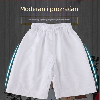 Taekwondo trening hlače, prozračna pamukasta smjesa, uzorak karirano i točkasto, podstava pamuk 80%, tolerancija 0,3