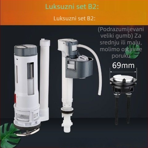 Univerzalni set ventila za ispiranje WC-a — dovodni i odvodni ventili, TPE materijal, ručna operacija