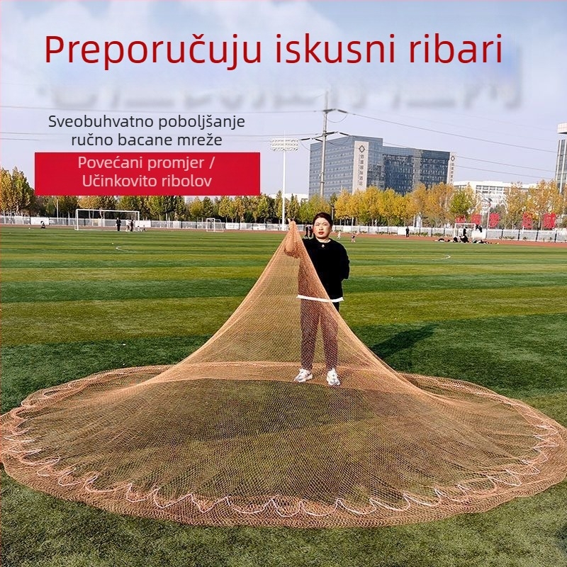 Tradicionalna ručna mreža za bacanje, za vanjski ribolov, karbonsko vlakno