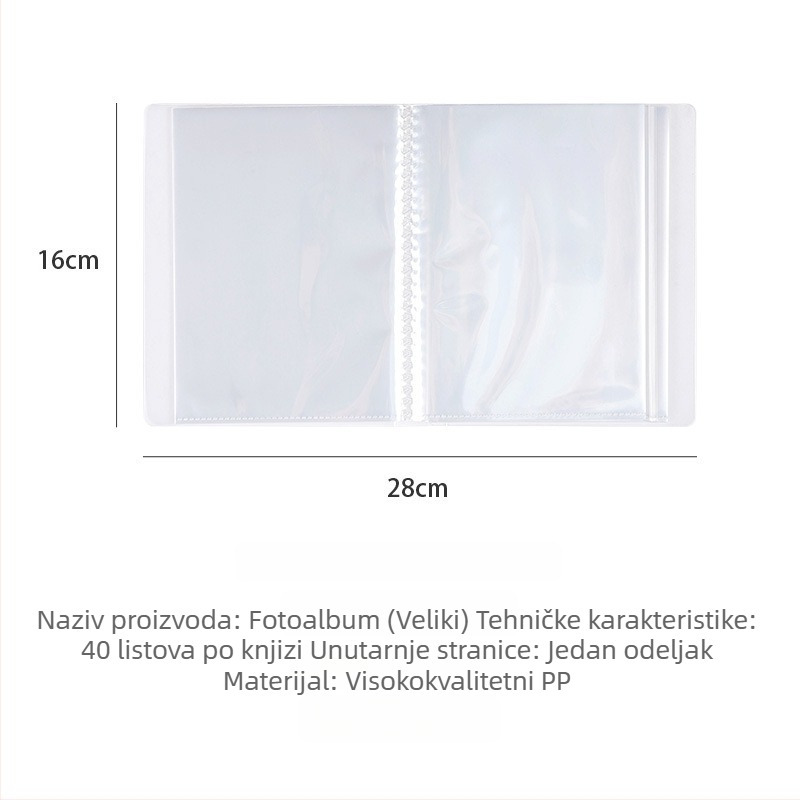 Interleaf foto-album za fotografije i razglednice, PP omot, 40 stranica, vezenje drugog tipa, otisnuti logotip, prilagodba