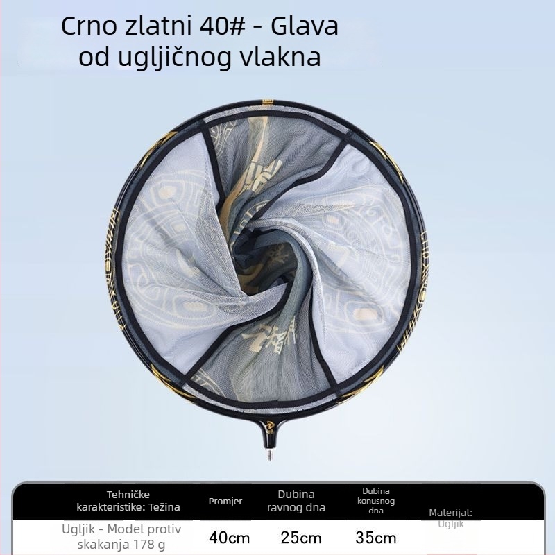 Glava mreže za lov s jednim prstenom, anti-snag dizajn, poliesterska mreža (nosivost 25 kg, dubina 25)