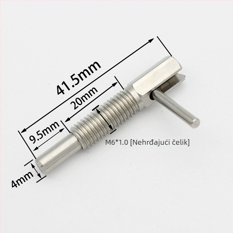 Indeksni pin, tip L, produžen, s grubim navojem, plunžer s gumbom i oprugom