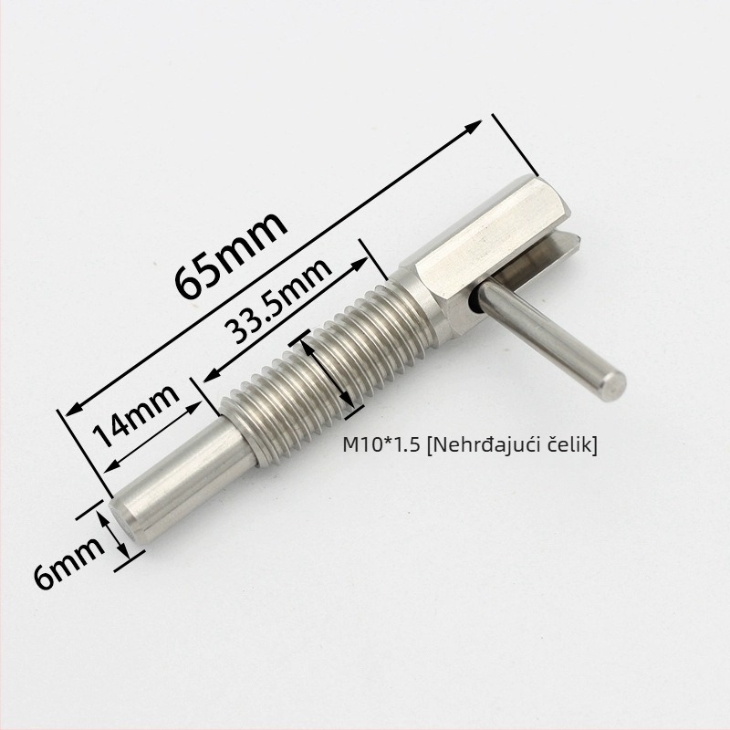 Indeksni pin, tip L, produžen, s grubim navojem, plunžer s gumbom i oprugom