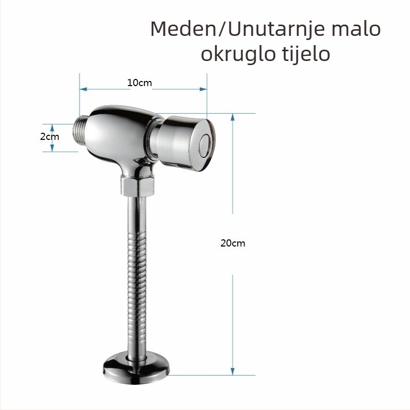 Bakreni urinalni ventil za ispiranje — skrivena i površinska montaža; Marka Hawker; Materijal: bakar; Radni tlak: 0.2–0.6 MPa; Vrijeme ispiranja: 3–6 s.