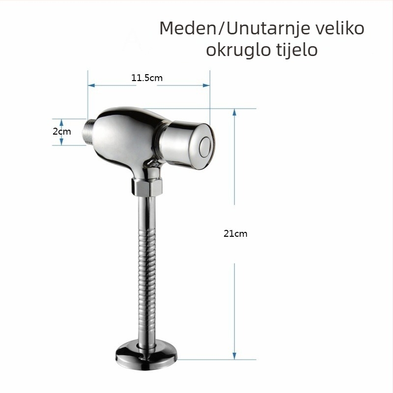 Bakreni urinalni ventil za ispiranje — skrivena i površinska montaža; Marka Hawker; Materijal: bakar; Radni tlak: 0.2–0.6 MPa; Vrijeme ispiranja: 3–6 s.