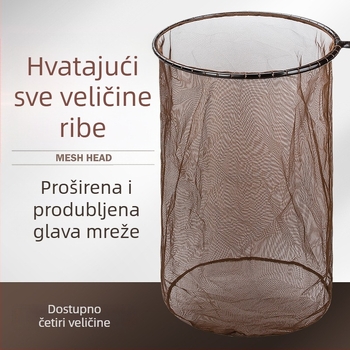 Glava mreže za lov ribe za velike ulove, mreža od ugljičnog vlakna, anti-hook dizajn, duboko mrežasto torbicu