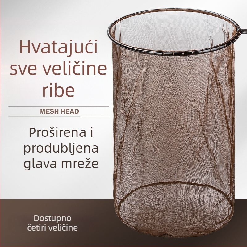 Glava mreže za lov ribe za velike ulove, mreža od ugljičnog vlakna, anti-hook dizajn, duboko mrežasto torbicu