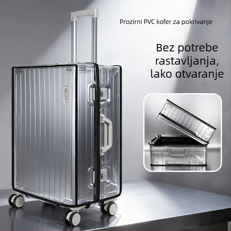 Zaštitni omotač za kofer, dizajn bez demontiranja, debeli PVC, vodootporan i otporan na habanje, kapacitet 20–35 L