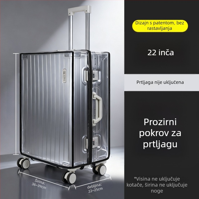 Zaštitni omotač za kofer, dizajn bez demontiranja, debeli PVC, vodootporan i otporan na habanje, kapacitet 20–35 L