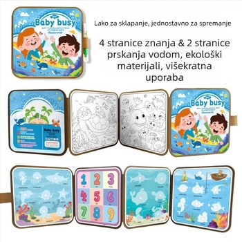 Tiha knjiga za rano obrazovanje i knjiga za crtanje vodom, sklopivi spremnik, papirnati puzzle, ravni puzzle, za djecu 4–6 godina, prilagodba logotipa