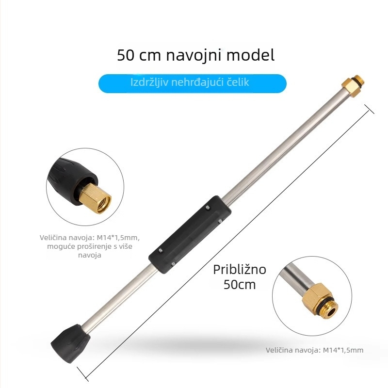 Glava visokotlačnog pištolja za pranje automobila, tip 380/58, plastična drška, težina 250 g