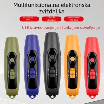 Elektronički zviždaljka s USB punjenjem i svjetlom, visoka decibela za trening kućnih ljubimaca, ABS kućište