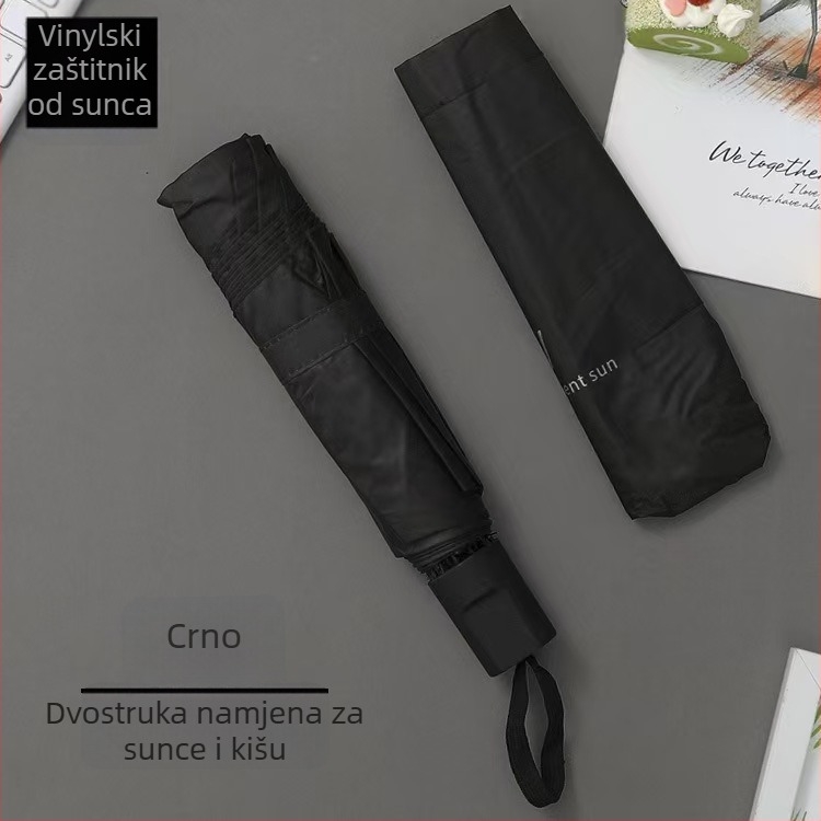 Ručni sklopivi reklamni kišobran s vinilnim premazom platna, okvir s 8 čeličnih rebara, čelična osovina, UPF 40+ UV zaštita i mogućnost tiska logotipa