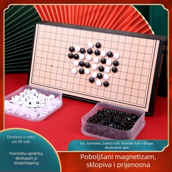 Magnetska Go i Gomoku sklopiva prijenosna ploča – edukativna igra za obitelj