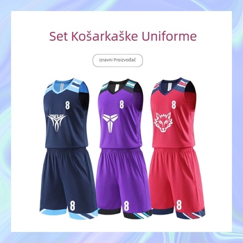 Skup dresova za košarku s prozračnom poliester tkaninom, 100% poliester, unisex odrasli, pogodan za treninge i utakmice košarke