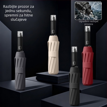 Reklamski kišobran s čeličnim okvirom od 10 rebara, automatsko otvaranje i zatvaranje, izdržljiva tkanina, mogućnost tiska logotipa