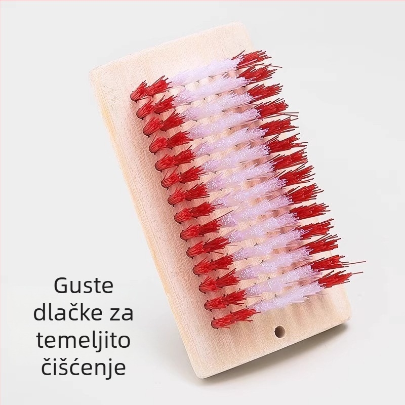 Četka za cipele s dugačkim držalom, drvena bambus konstrukcija, tvrde dlačice – čišćenje i dezodorizacija