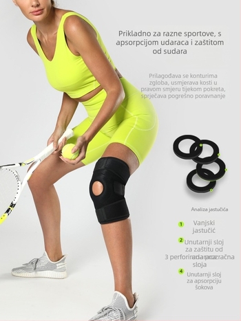 JINGBA Sportski štitnici za koljeno – Vanjski, Produženi, Prozirni Kompresijski štitnici za košarku, tenis, trčanje i dizanje utega | Poliester i Spandeks