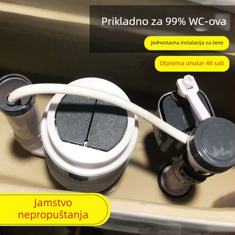 Toaletni dodaci – ventil za ulaz vode, gornji i donji ventil za odvodnju, ABS trodijelni set