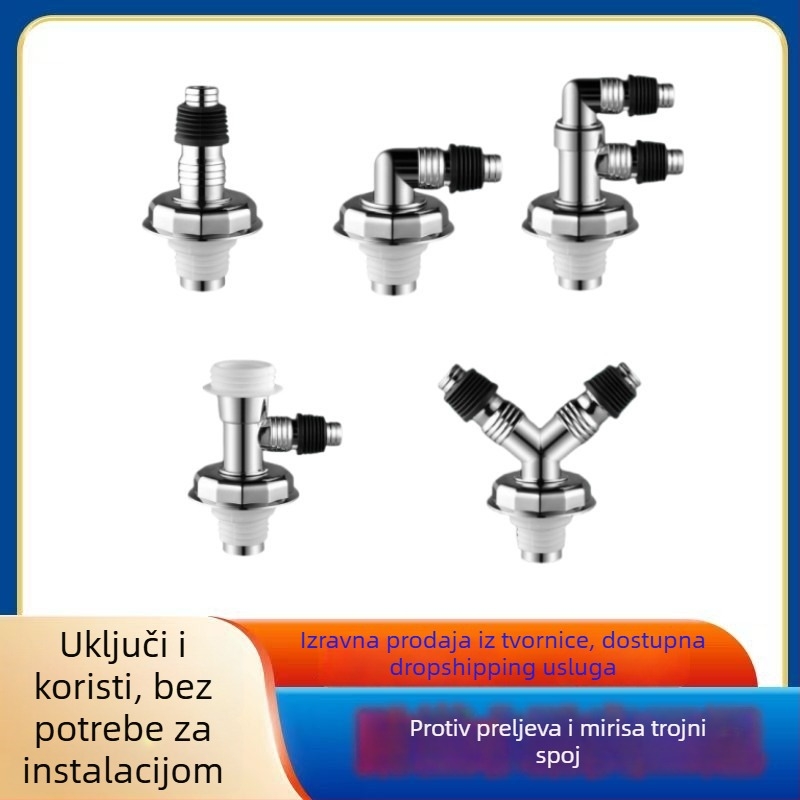 Kut odvodnja perilice rublja, ABS materijal, spoj za podni odvod, moderan minimalistički stil