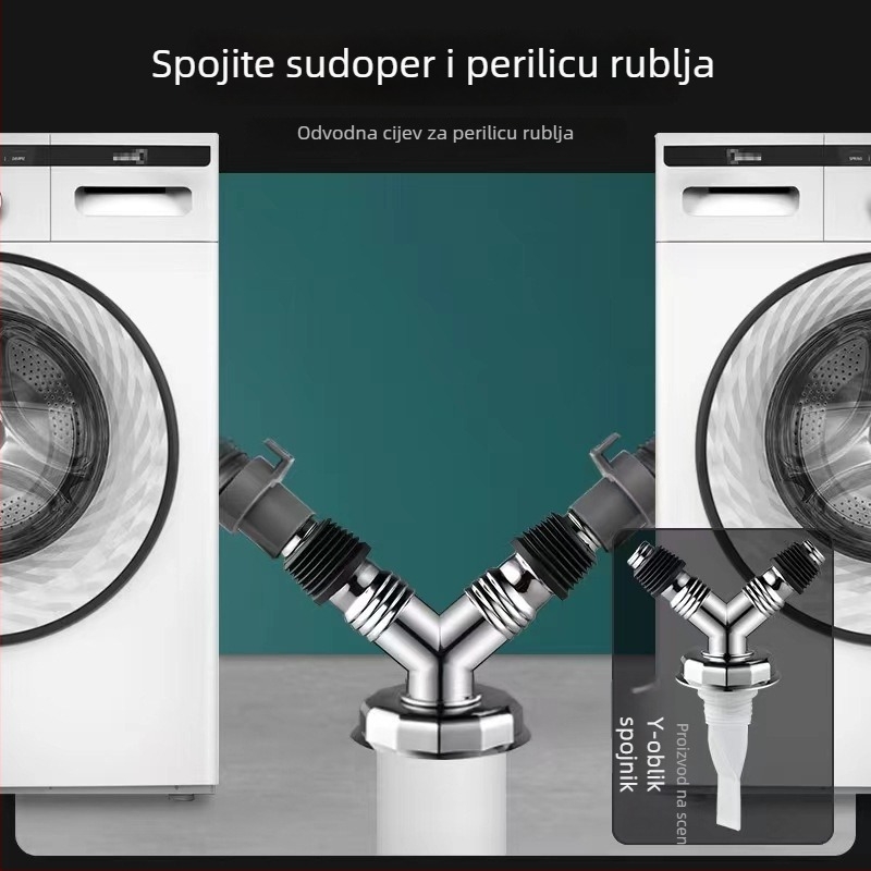 Kut odvodnja perilice rublja, ABS materijal, spoj za podni odvod, moderan minimalistički stil
