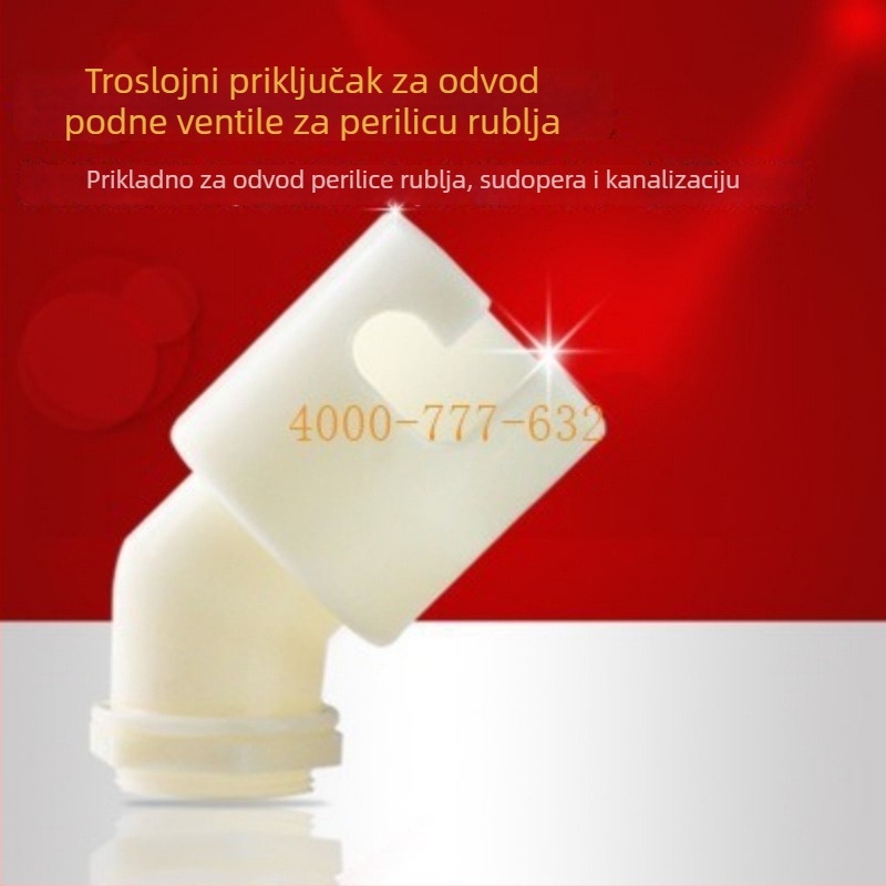 Kut odvodnja perilice rublja, ABS materijal, spoj za podni odvod, moderan minimalistički stil
