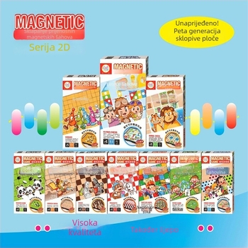 Magnetski putni set društvenih igara: Gomoku, Go, Flying Chess i Animal Chess – sklopivi edukativni set za djecu
