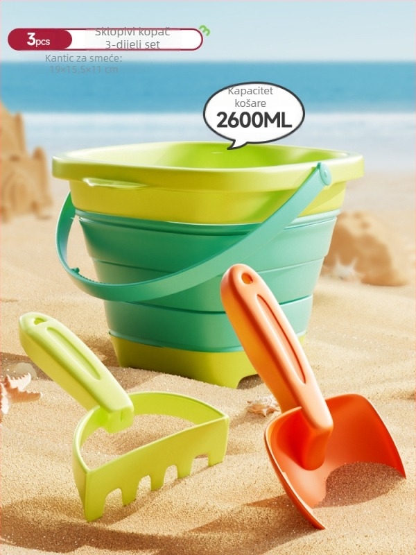 Set igračaka za pijesak na plaži: lopatica za kopanje, sklopiva kanta, plastika, za djecu 4–6 godina, Fengyu