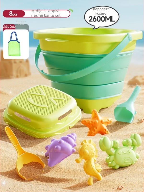 Set igračaka za pijesak na plaži: lopatica za kopanje, sklopiva kanta, plastika, za djecu 4–6 godina, Fengyu