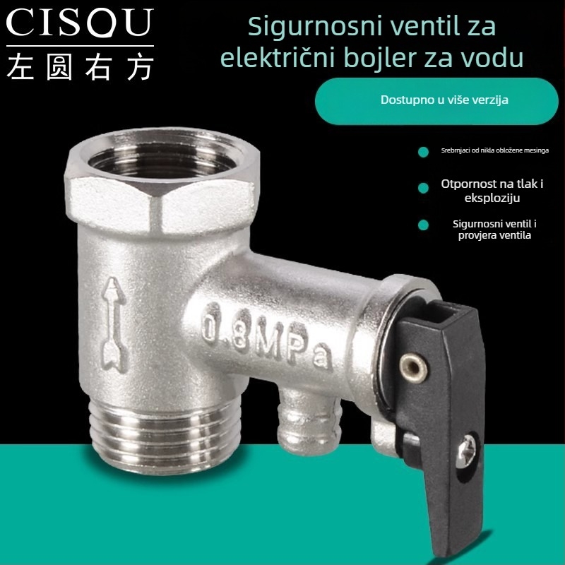Bakreni sigurnosni ventil za bojler, Cisqu, jednosmjerni provjerni ventil, univerzalni reduktor tlaka, moderan jednostavan dizajn