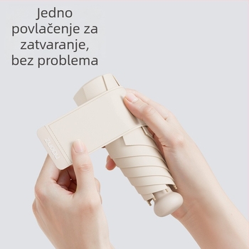 Sunčani kišobran s UV zaštitom, dvostruka upotreba za kišu ili sunce, kompaktni džepni dizajn, aluminijski okovi i cijev, plastična tkanina, gustoća 170T