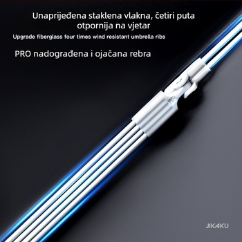 Bodini kišobran s automatskim otvaranjem, otporan na vjetar i oluju, željezne rebra i vratilo, vinil tkanina 170T, UPF >50