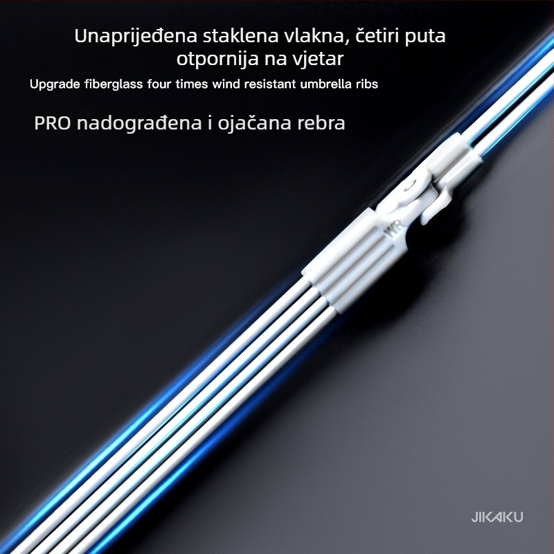 Bodini kišobran s automatskim otvaranjem, otporan na vjetar i oluju, željezne rebra i vratilo, vinil tkanina 170T, UPF >50
