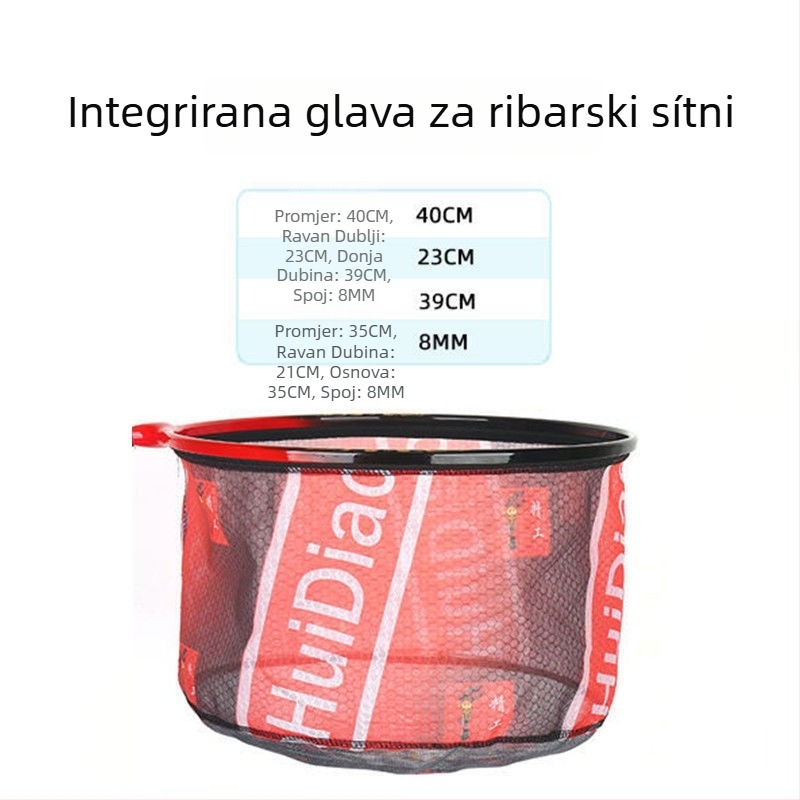 Torba za ribolov s glavom mreže od aluminijske legure, integrirani prsten i odvojiva mreža, brzo sušenje, anti-zamatanje — Nano mreža, nosivost 10 kg, dubina 25, Beautiful fishing