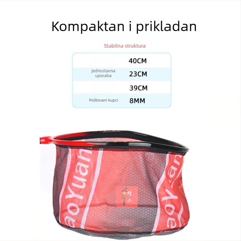 Torba za ribolov s glavom mreže od aluminijske legure, integrirani prsten i odvojiva mreža, brzo sušenje, anti-zamatanje — Nano mreža, nosivost 10 kg, dubina 25, Beautiful fishing